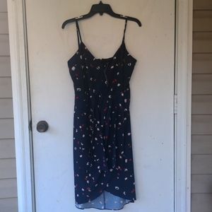 NWT Nine West Navy Blue Dress with Colorful Leopard Accents